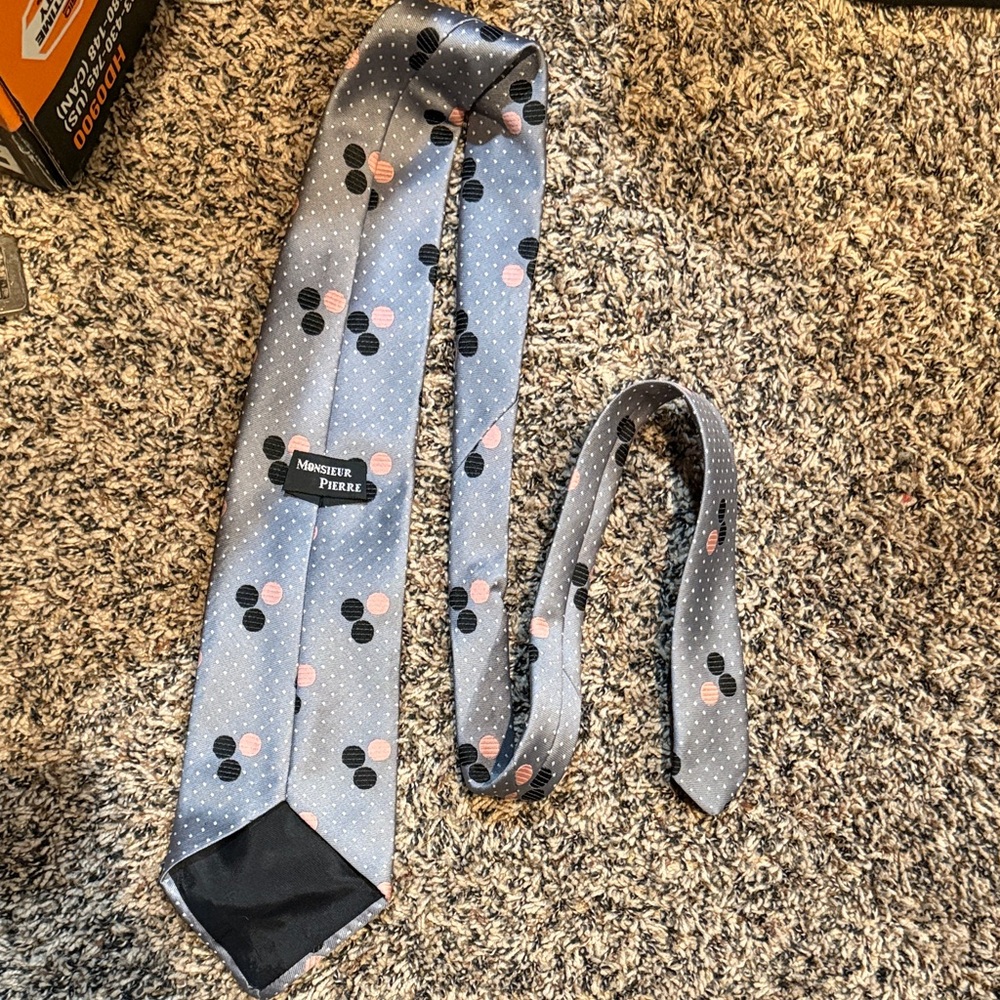Monsieur Pierre Gray Polka Dot Men's Tie